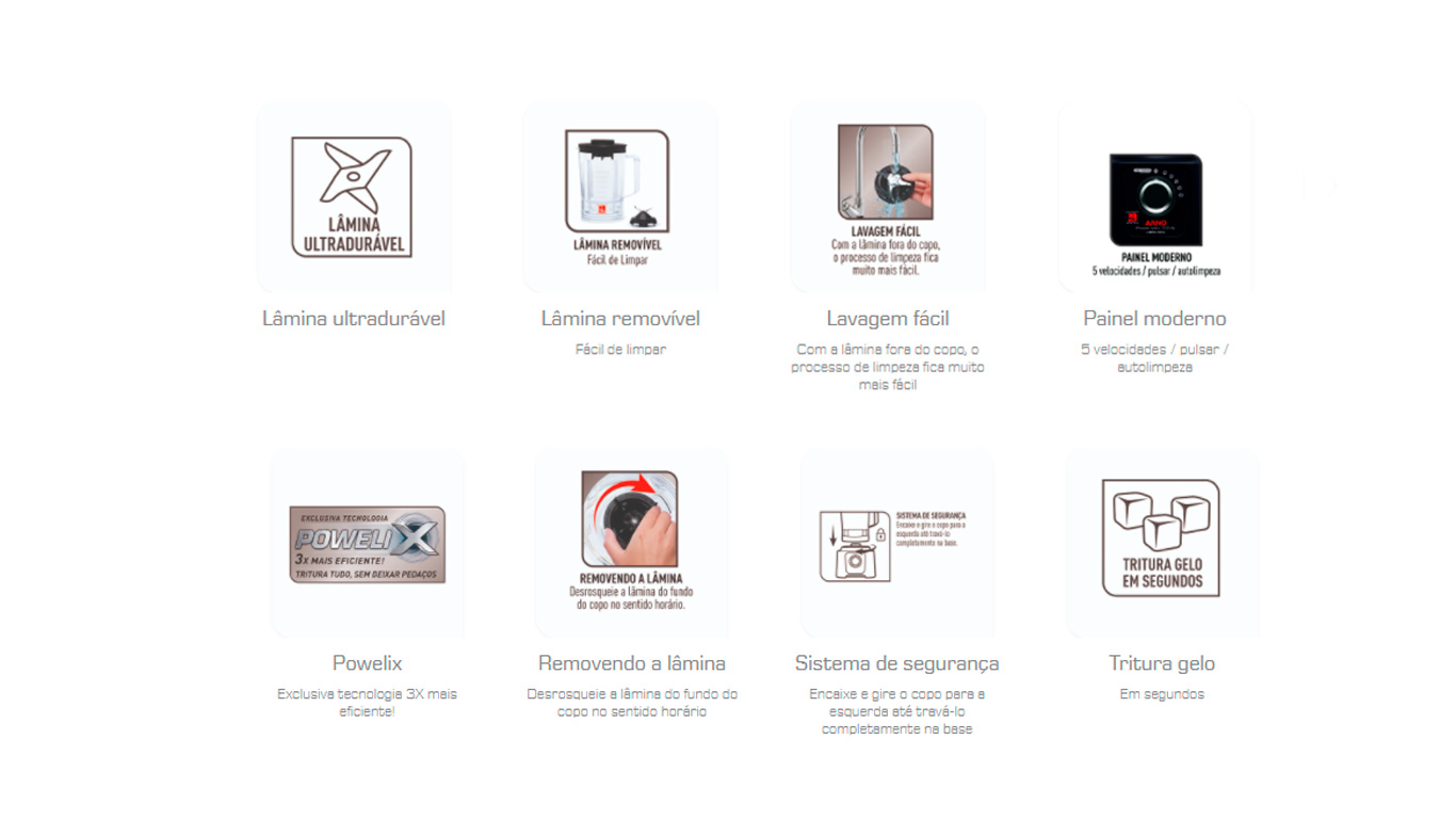 Liquidificador Arno Power Max 700 Limpa Fácil LN60 Preto